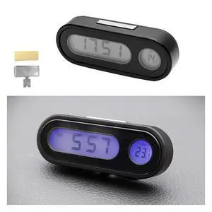 2 in 1 Car Digital Thermometer Clock, Mini Electronic Luminous Auto Dashboard Temperature Clock, Universal Vehicle LCD Backlight Portable Tiny Digital Dashboard Clock 2 in 1 Car Digital Thermometer Clock, Mini Electronic Luminous Auto Dashboard Temperature Clock, Universal Vehicle LCD Backlight Portable Tiny Digital Dashboard Clock