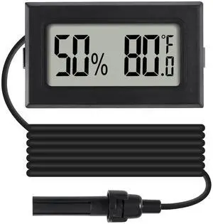 1Pcs Mini Digital Thermometer Hygrometer Gauge Indoor with Probe Sensor LCD Display Meter Temperature Humidity Fahrenheit Meter for Incubator Reptile Plant Tank Garden 1Pcs Mini Digital Thermometer Hygrometer Gauge Indoor with Probe Sensor LCD Display Meter Temperature Humidity Fahrenheit Meter for Incubator Reptile Plant Tank Garden