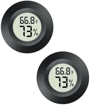 2pcs Mini Hygrometer Thermometer Indoor Outdoor Round Humidity Meter Temperature Gauge Humidity Sensor Fahrenheit Switchable Celsius Monitor for Reptile Jars 3D Printer 2pcs Mini Hygrometer Thermometer Indoor Outdoor Round Humidity Meter Temperature Gauge Humidity Sensor Fahrenheit Switchable Celsius Monitor for Reptile Jars 3D Printer
