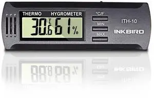 ITH-10 Digital Thermometer and Hygrometer Temperature Humidity Monitor for Aging Box Guitar Ukulele ITH-10 Digital Thermometer and Hygrometer Temperature Humidity Monitor for Aging Box Guitar Ukulele