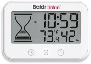 Digital Timer, Works as a Countdown Timer, Real-time Clock, Hygrometer Thermometer. IP67 Waterproof Safe for Kitchen Bathroom Use. (White) Digital Timer, Works as a Countdown Timer, Real-time Clock, Hygrometer Thermometer. IP67 Waterproof Safe for Kitchen Bathroom Use. (White)