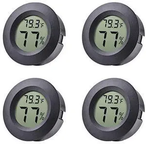 4-pack Mini Hygrometer Thermometer Fahrenheit Indoor Room Round Humidity Temperature Gauge for 3D Printer Home Jars Reptile Incubator Guitar Case 4-pack Mini Hygrometer Thermometer Fahrenheit Indoor Room Round Humidity Temperature Gauge for 3D Printer Home Jars Reptile Incubator Guitar Case