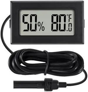 1Pcs Mini Digital Thermometer Hygrometer Gauge with Probe Sensor LCD Display Meter Indoor Temperature Humidity Fahrenheit Meter for Incubator Reptile Plant Tank Garden 1Pcs Mini Digital Thermometer Hygrometer Gauge with Probe Sensor LCD Display Meter Indoor Temperature Humidity Fahrenheit Meter for Incubator Reptile Plant Tank Garden