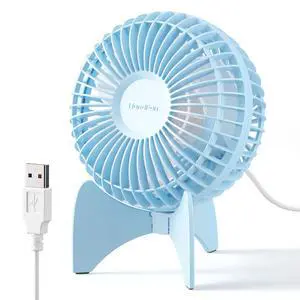Small USB Desk Fan, Quiet 3-Speed Portable Mini Desktop Fan, 30° Adjustable Personal Cooling Fan for Office Home Car Travel Summer Gifts (Glossy Blue) Small USB Desk Fan, Quiet 3-Speed Portable Mini Desktop Fan, 30° Adjustable Personal Cooling Fan for Office Home Car Travel Summer Gifts (Glossy Blue)