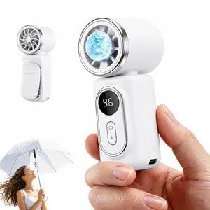Portable Clip-On Mini Fan with Ice Cooler, Personal Handheld Turbo Mini Fan 3000mAh Rechargeable 180° Rotatable Air Outlet, 14500 RPM for Makeup/Travel//Home/Outdoor Portable Clip-On Mini Fan with Ice Cooler, Personal Handheld Turbo Mini Fan 3000mAh Rechargeable 180° Rotatable Air Outlet, 14500 RPM for Makeup/Travel//Home/Outdoor