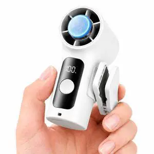 Portable Clip-On Mini Fan with Ice Cooler,Turbo Personal Handheld Mini Fan 3000mAh RechargeableDetachable Clip,Pocket Size for Travel/Eye Lash/Beach/Concert Portable Clip-On Mini Fan with Ice Cooler,Turbo Personal Handheld Mini Fan 3000mAh RechargeableDetachable Clip,Pocket Size for Travel/Eye Lash/Beach/Concert