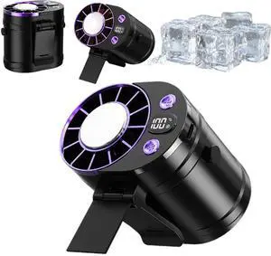 2026 New Car Clip On Air Conditioner Fan with LED Display, 360° Rotating Semi-Cooling Personal Air Conditioner Clip On for Car, USB Rechargeable Portable Cooling Fan (Black) 2026 New Car Clip On Air Conditioner Fan with LED Display, 360° Rotating Semi-Cooling Personal Air Conditioner Clip On for Car, USB Rechargeable Portable Cooling Fan (Black)