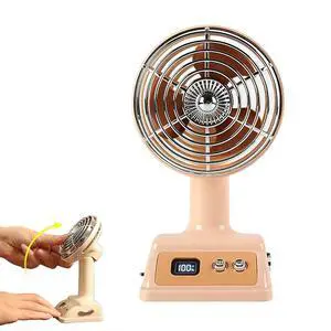 Vintage Metal Desktop Fan, Retro USB Powered Personal Cooling Tool with 3 Adjustable Speeds for Home Office Tabletop, Portable Antique Style Small Quiet Air Circulator for Bedroom Dorm Study (Pink) Vintage Metal Desktop Fan, Retro USB Powered Personal Cooling Tool with 3 Adjustable Speeds for Home Office Tabletop, Portable Antique Style Small Quiet Air Circulator for Bedroom Dorm Study (Pink)