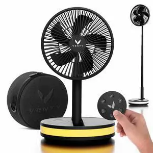Portable Fan - Wireless Battery Operated Fan - 4 Speeds - LED Lighting - Carry Case & Remote Control - Cruise Travel - Outdoor Travel RV Power Bank With USB-C Port (Black with Case) Portable Fan - Wireless Battery Operated Fan - 4 Speeds - LED Lighting - Carry Case & Remote Control - Cruise Travel - Outdoor Travel RV Power Bank With USB-C Port (Black with Case)