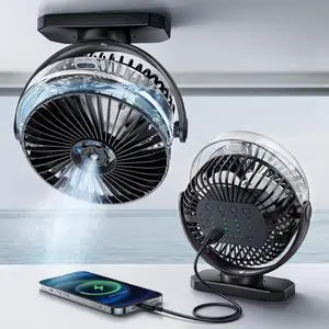 Magnetic Cruise Ship Approved Fan, 12000mAh Battery Travel Fan with Cold Mist Spray, 4 Speeds, LED Lights, Timer, Portable Fan for Golf Cart, Bedroom, Camping, Cruise Must Haves Essentials 2026 Magnetic Cruise Ship Approved Fan, 12000mAh Battery Travel Fan with Cold Mist Spray, 4 Speeds, LED Lights, Timer, Portable Fan for Golf Cart, Bedroom, Camping, Cruise Must Haves Essentials 2026