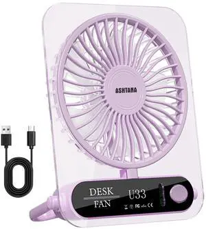 Ultra-Slim Portable Desk Fan for Personal Travel Office Table, Pink Ultra-Slim Portable Desk Fan for Personal Travel Office Table, Pink