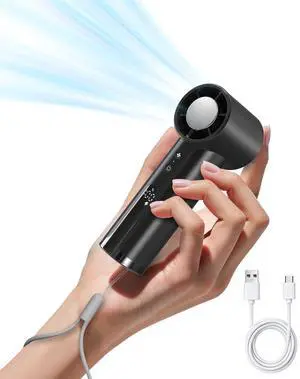 Portable Handheld Fan, Turbo Power 18800 RPM Fast Charge Digital Display 100 Speeds Adjustable, Mini Pocket Design Birthday Gifts for Women Men Travel Cruise Camping Outdoor, Black Portable Handheld Fan, Turbo Power 18800 RPM Fast Charge Digital Display 100 Speeds Adjustable, Mini Pocket Design Birthday Gifts for Women Men Travel Cruise Camping Outdoor, Black