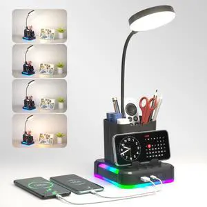 5 in 1 Desk Lamp with Charging Ports, 9 RGB Modes Gaming Table Light 5 in 1 Desk Lamp with Charging Ports, 9 RGB Modes Gaming Table Light