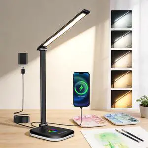Bright LED Desk Lamp for Office Home, 10%-100% Dimmable Brightness & 5 Color, 800 Lumen Puzzle Light, Eye Caring Desk Light for Reading, Craft, Puzzl, Daily Use | USB desk lamp | 45 Min Timer | RGB Bright LED Desk Lamp for Office Home, 10%-100% Dimmable Brightness & 5 Color, 800 Lumen Puzzle Light, Eye Caring Desk Light for Reading, Craft, Puzzl, Daily Use | USB desk lamp | 45 Min Timer | RGB