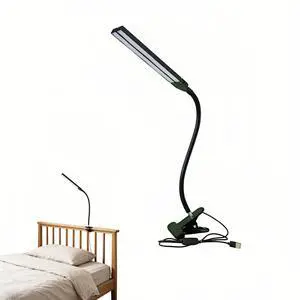 LED Clip on Reading Light, USB Desk Lamp with 32 LED Eye Protection, 360° Flexible Arm, Dimmable Clamp Light for Bed Headboard Home Office Study 7W Black LED Clip on Reading Light, USB Desk Lamp with 32 LED Eye Protection, 360° Flexible Arm, Dimmable Clamp Light for Bed Headboard Home Office Study 7W Black