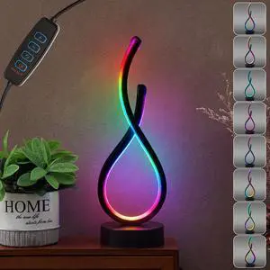 Spiral Unique Desk Lamp RGB Modern Spiral LED Table Lamp Bedside Nightstand Remote Control Dimmable 8 Colors 36 Light Mode Cool Stepless Desk Lamps USB Gaming Living Room Bedroom Gift, Black Spiral Unique Desk Lamp RGB Modern Spiral LED Table Lamp Bedside Nightstand Remote Control Dimmable 8 Colors 36 Light Mode Cool Stepless Desk Lamps USB Gaming Living Room Bedroom Gift, Black