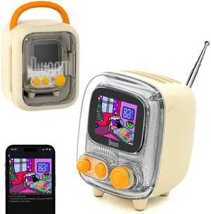 Tiivoo-2 Retro Bluetooth Speaker, FM Radio, Pixel Art Display, Cream Tiivoo-2 Retro Bluetooth Speaker, FM Radio, Pixel Art Display, Cream