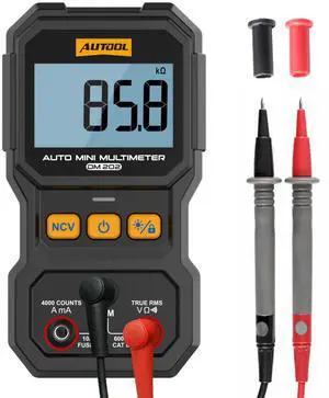 DM202 Mini Digital Multimeter, Auto-Ranging 4000 Counts True RMS NCV Non-Contact Voltage Tester, 600V AC/DC Voltmeter with Backlight, Automotive Electrical Diagnostic Tool DM202 Mini Digital Multimeter, Auto-Ranging 4000 Counts True RMS NCV Non-Contact Voltage Tester, 600V AC/DC Voltmeter with Backlight, Automotive Electrical Diagnostic Tool
