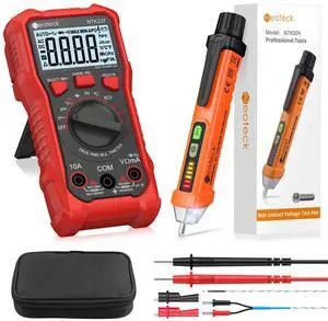 12-1000V Non-Contact Voltage Detector Pen and 2000 Counts Digital Multimeter for Live/Null Wire Distinguish, NCV AC/DC Voltage Current Resistance Capacitance Frequency Measuring 12-1000V Non-Contact Voltage Detector Pen and 2000 Counts Digital Multimeter for Live/Null Wire Distinguish, NCV AC/DC Voltage Current Resistance Capacitance Frequency Measuring