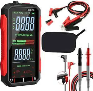 2026 Upgraded FS899L Digital Multimeter, 6000 Counts True RMS Auto-Ranging AC/DC Voltage Tester, NCV Capacitance Meter, USB-C Rechargeable Color Screen with 2 Alligator Clips 2026 Upgraded FS899L Digital Multimeter, 6000 Counts True RMS Auto-Ranging AC/DC Voltage Tester, NCV Capacitance Meter, USB-C Rechargeable Color Screen with 2 Alligator Clips