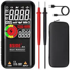 Smart Digital Multimeter 9999 Counts Pocket Voltmeter, Rechargeable with 3 Results Display, Capacitance Diode Duty Cycle Resistance Hz V-Alert Voltage Tester Smart Digital Multimeter 9999 Counts Pocket Voltmeter, Rechargeable with 3 Results Display, Capacitance Diode Duty Cycle Resistance Hz V-Alert Voltage Tester