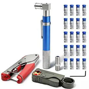 Coaxial Pocket Toner Pocket Continuity Tester,with Coaxial Cable Crimper Kit,and Toner with Light&Buzzer Voltage Toner and Barrel Connector Bundle for Testing Coax Cable, RG6, RG59, CATV Wire Tracer Coaxial Pocket Toner Pocket Continuity Tester,with Coaxial Cable Crimper Kit,and Toner with Light&Buzzer Voltage Toner and Barrel Connector Bundle for Testing Coax Cable, RG6, RG59, CATV Wire Tracer