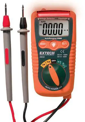 DM220 True RMS Digital Multimeter - 6000 Count, Auto/Manual Ranging, Voltage/Current/Resistance/Capacitance/Frequency, Temperature with Type K Thermocouple, CAT IV Safety Rated DM220 True RMS Digital Multimeter - 6000 Count, Auto/Manual Ranging, Voltage/Current/Resistance/Capacitance/Frequency, Temperature with Type K Thermocouple, CAT IV Safety Rated