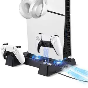 for PS5 Pro/Slim/PS5 Stand and Cooling Station,3-Level PS 5 Cooling Station,Charger for PlayStation 5&Edge Controller,Design for PlayStation 5/Pro/Slim Disc&Digital-Black for PS5 Pro/Slim/PS5 Stand and Cooling Station,3-Level PS 5 Cooling Station,Charger for PlayStation 5&Edge Controller,Design for PlayStation 5/Pro/Slim Disc&Digital-Black