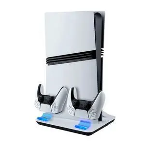Cooling Station for PS5/Slim/Pro Disc & Digital Console, Vertical Stand Charging Dock with Dual Controller Charger for PlayStation 5, PS5 Accessories Kit with 3 Level Fan Cooling Station for PS5/Slim/Pro Disc & Digital Console, Vertical Stand Charging Dock with Dual Controller Charger for PlayStation 5, PS5 Accessories Kit with 3 Level Fan