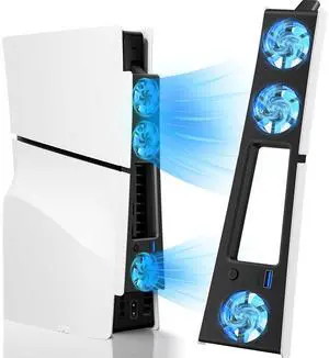 Cooling Fan for PS5 Slim, Compatible with PlayStation 5 Slim Console, High Efficiency PS5 Slim Fan Cooler Station (Black-p5 Slim) Cooling Fan for PS5 Slim, Compatible with PlayStation 5 Slim Console, High Efficiency PS5 Slim Fan Cooler Station (Black-p5 Slim)