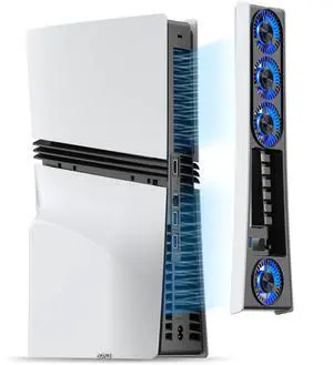 Cooling Fan for PS5 Pro, Quiet Enhanced 4 Cooler Fan with Adjustable Speed, Auto Power On/Off, Cooling Accessories with USB 3.0 Port and LED Light for PlayStation 5 Pro Cooling Fan for PS5 Pro, Quiet Enhanced 4 Cooler Fan with Adjustable Speed, Auto Power On/Off, Cooling Accessories with USB 3.0 Port and LED Light for PlayStation 5 Pro