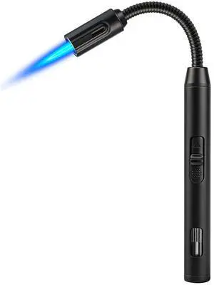 Torch Lighter Refillable Butane Lighters Long Stem with Visible Fuel Tank, Windproof Jet Flame Flexible Long Neck Lighter for Grill BBQ Fireplace (Butane Not Included) Torch Lighter Refillable Butane Lighters Long Stem with Visible Fuel Tank, Windproof Jet Flame Flexible Long Neck Lighter for Grill BBQ Fireplace (Butane Not Included)