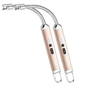 Electric Arc Candle Lighter Flameless Rechargeable USB Long Lighters for Candle Cooking BBQs Fireworks Gold 2 Pack Electric Arc Candle Lighter Flameless Rechargeable USB Long Lighters for Candle Cooking BBQs Fireworks Gold 2 Pack