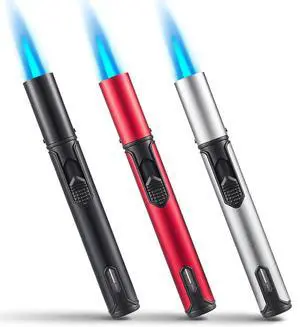 3 Pack Butane Torch Lighters, 6-inch Refillable Pen Lighter Adjustable Jet Flame Butane Lighter for Grill BBQ Camping (Gas Not Included) 3 Pack Butane Torch Lighters, 6-inch Refillable Pen Lighter Adjustable Jet Flame Butane Lighter for Grill BBQ Camping (Gas Not Included)