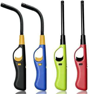 4 Pack Butane Candle Lighters Refillable Long Lighters for Candle Grill BBQ 4 Pack Butane Candle Lighters Refillable Long Lighters for Candle Grill BBQ