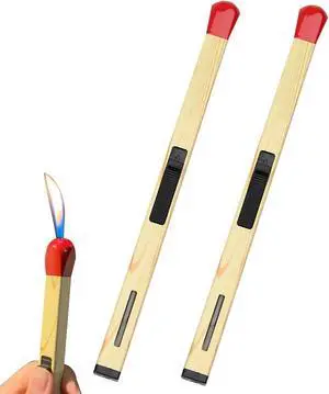 Creative Matchstick Lighter, Open Flame Lighter Refillable Novelty Lighter Adjustable Metal Lighter Unique Gift for Men Women BBQ, Fireplaces, Camping, Clear Creative Matchstick Lighter, Open Flame Lighter Refillable Novelty Lighter Adjustable Metal Lighter Unique Gift for Men Women BBQ, Fireplaces, Camping, Clear