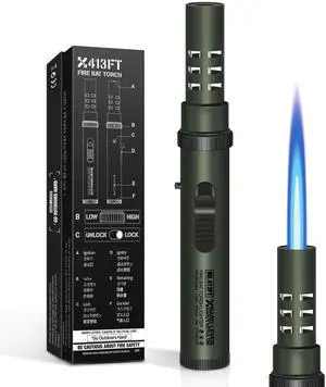Camping Lighter, Torch Lighter, Windproof Jet Flame Butane Refillable Adjustable Flame with Safety Lock&Fule Guage for Campfires Kitchen Hiking Candles Fireplace BBQ Outdoor Camping Essentials(Green) Camping Lighter, Torch Lighter, Windproof Jet Flame Butane Refillable Adjustable Flame with Safety Lock&Fule Guage for Campfires Kitchen Hiking Candles Fireplace BBQ Outdoor Camping Essentials(Green)