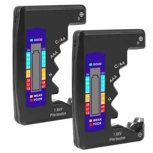 2PACK BT-886 Battery Tester Checker BatteryTester for Battery C D 9V AA AAA 1.5V -Black 2PACK BT-886 Battery Tester Checker BatteryTester for Battery C D 9V AA AAA 1.5V -Black