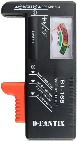 Battery Tester, Universal Battery Checker Small Battery Testers for AAA AA C D 9V 1.5V Button Cell Household Batteries Model BT-168 Battery Tester, Universal Battery Checker Small Battery Testers for AAA AA C D 9V 1.5V Button Cell Household Batteries Model BT-168