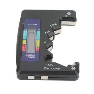 Digital Battery Capacity Tester Universal Battery Tester LCD Screen for D C N AAA 9V 1.5V Button Cell Batteries Carbon Zinc and Rechargeable Batteries (Black) Digital Battery Capacity Tester Universal Battery Tester LCD Screen for D C N AAA 9V 1.5V Button Cell Batteries Carbon Zinc and Rechargeable Batteries (Black)