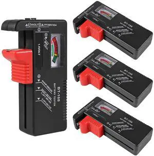 4Pack Battery Tester,Universal Battery Checker Small Battery Testers for AAA AA C D 9V 1.5V Button Cell Household Batteries Model BT-168 4Pack Battery Tester,Universal Battery Checker Small Battery Testers for AAA AA C D 9V 1.5V Button Cell Household Batteries Model BT-168