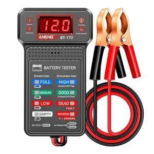 Car Battery Tester,12V Digital Automotive Batteries Tester,Alternator Charging Analyzer,Voltmeter with LCD Display and LED Indication, Voltage Indicator for Car Truck Motorcycle Electrical Tools Car Battery Tester,12V Digital Automotive Batteries Tester,Alternator Charging Analyzer,Voltmeter with LCD Display and LED Indication, Voltage Indicator for Car Truck Motorcycle Electrical Tools