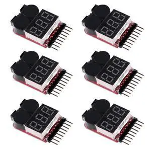 6pcs Lipo Battery Checker RC Battery Low Voltage Buzzer Alarm Voltage Tester Monitor for 1-8S Lipo Life LiMn Li-ion Battery 6pcs Lipo Battery Checker RC Battery Low Voltage Buzzer Alarm Voltage Tester Monitor for 1-8S Lipo Life LiMn Li-ion Battery