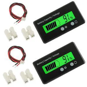 2 Pieces Battery Capacity Voltmeter Monitor (Green Light) 2 Pieces Battery Capacity Voltmeter Monitor (Green Light)