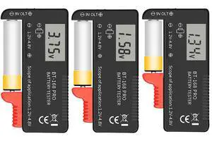 Digital LCD Battery Tester Checker Universal Battery Tester Monitor for AA AAA 1.5V 3.7V or 1.2~4.8V 9V Batteries,Household Battery Life Level Testers Power Meter (168PRO*3) Digital LCD Battery Tester Checker Universal Battery Tester Monitor for AA AAA 1.5V 3.7V or 1.2~4.8V 9V Batteries,Household Battery Life Level Testers Power Meter (168PRO*3)