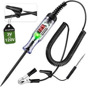 Automotive Test Light with 3-120V LED Digital Voltage Display, Auto Circuit Tester with Voltmeter & Dual Color Polarity Indicate, Electric Test Pen w/Stainless Probe for Car/Truck/SUV Checker Automotive Test Light with 3-120V LED Digital Voltage Display, Auto Circuit Tester with Voltmeter & Dual Color Polarity Indicate, Electric Test Pen w/Stainless Probe for Car/Truck/SUV Checker