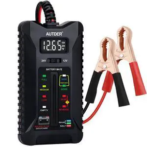 12V/24V Car Battery Tester, Digital Battery & Alternator Tester with LCD Display and LED Indicators, Automotive Voltage Analyzer with Reverse Protection for Cars, Motorcycles, RVs, Trucks 12V/24V Car Battery Tester, Digital Battery & Alternator Tester with LCD Display and LED Indicators, Automotive Voltage Analyzer with Reverse Protection for Cars, Motorcycles, RVs, Trucks