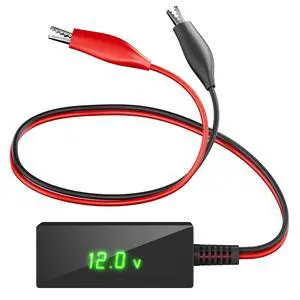 Digital Battery Voltage Tester - Battery Voltmeter with LCD Display and Alligator Clips - 6V 12V 24V 48V Battery Checker for Golf Cart Motorcycle RV Marine Car & Off-Grid Solar Batteries Digital Battery Voltage Tester - Battery Voltmeter with LCD Display and Alligator Clips - 6V 12V 24V 48V Battery Checker for Golf Cart Motorcycle RV Marine Car & Off-Grid Solar Batteries