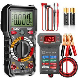 Digital Multimeter with Car Battery Tester,12V Digital Automotive Batteries Tester,Measures Voltage,Current,Resistance,Continuity,Diodes,Voltage Indicator for Truck Motorcycle Electrical Tools Digital Multimeter with Car Battery Tester,12V Digital Automotive Batteries Tester,Measures Voltage,Current,Resistance,Continuity,Diodes,Voltage Indicator for Truck Motorcycle Electrical Tools