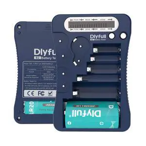 Battery Tester, Dlyfull LCD Display Universal Battery Checker for AA AAA C D 9V CR2032 CR123A CR2 CRV3 2CR5 CRP2 1.5V/3V Button Cell Batteries, 1x AAA Batteries Included Battery Tester, Dlyfull LCD Display Universal Battery Checker for AA AAA C D 9V CR2032 CR123A CR2 CRV3 2CR5 CRP2 1.5V/3V Button Cell Batteries, 1x AAA Batteries Included